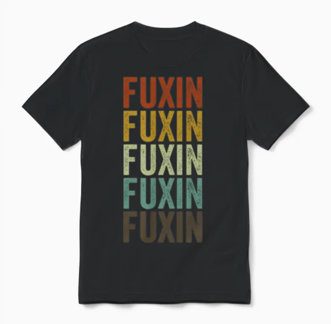Fuxin China Retro Vintage Unisex T-Shirt - Black