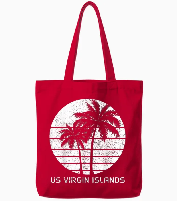 Vacances Aux îles Vierges Américaines | Pride Beach | Usvi Vintage Tote Bags in Red