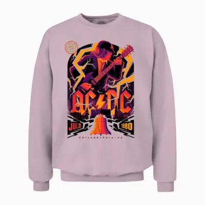 Officielle Ac/dc Twilight Concert Poster Acdc Rock Unisex Sweatshirt - Light Pink