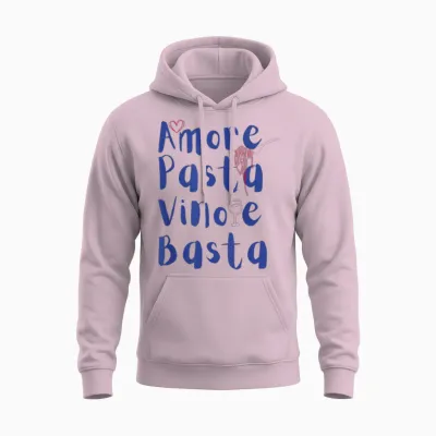 Amore Pasta Vino E Basta Italien Sommer Unisex Hoodie - Light Pink