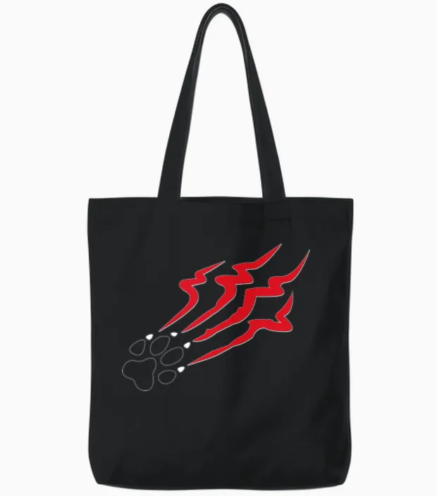 Tiger Claw Scratch Tote Bags in Black