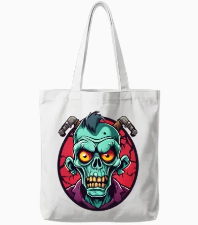 Funny Zombie Tote Bags - White