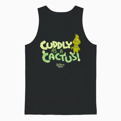 Dr.seuss Baby Grinch Cuddly as a Cactus Officially Licensed Unisex Tank Top - Black