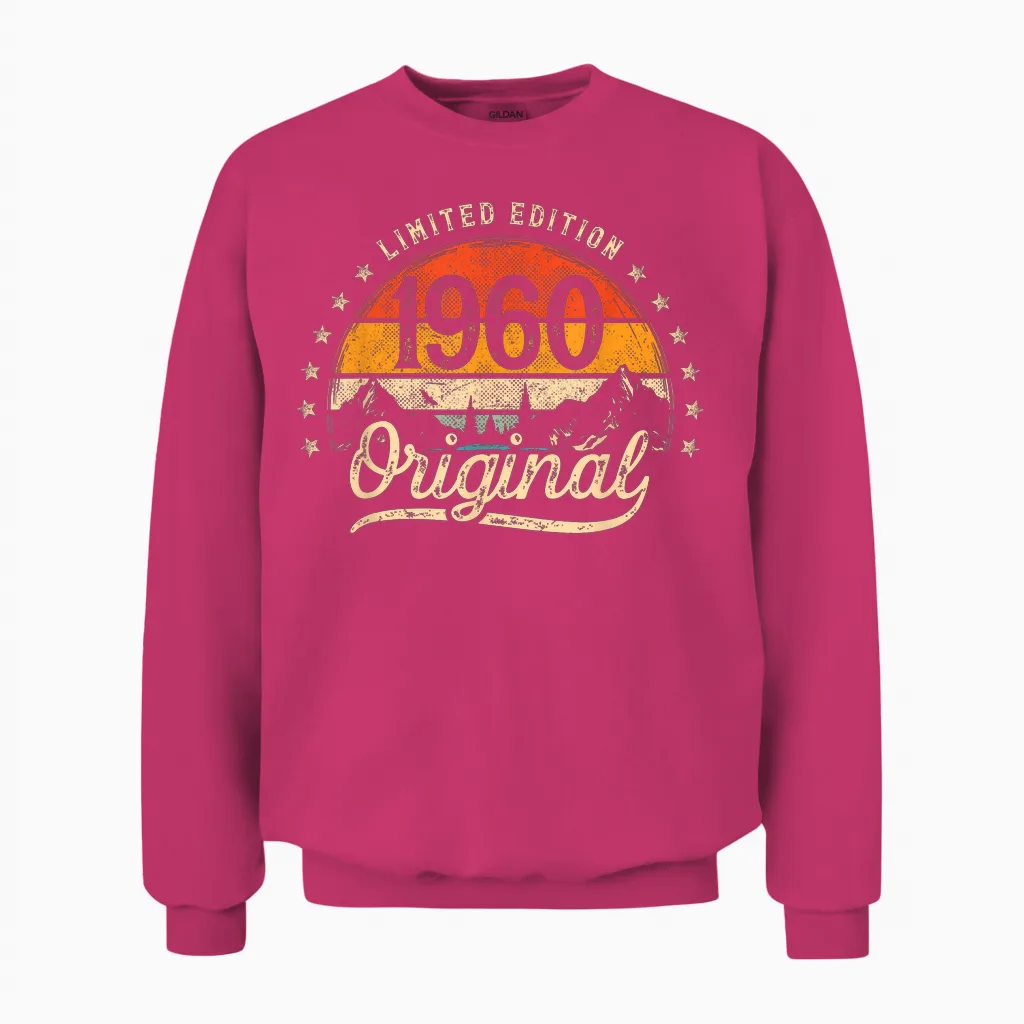 Limited Edition Jahrgang 1960 Vintage Mann 66. Geburtstag Unisex Sweatshirt in Heliconia