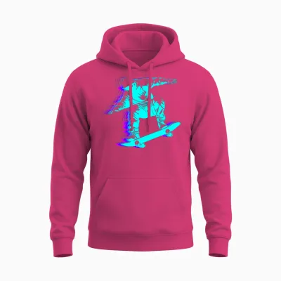 Retro Skateboarding Skateboarder Skateboard Unisex Hoodie - Heliconia