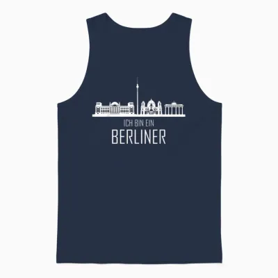 Berlin Skyline Ich Bin Ein Berliner Unisex Tank Top - Navy