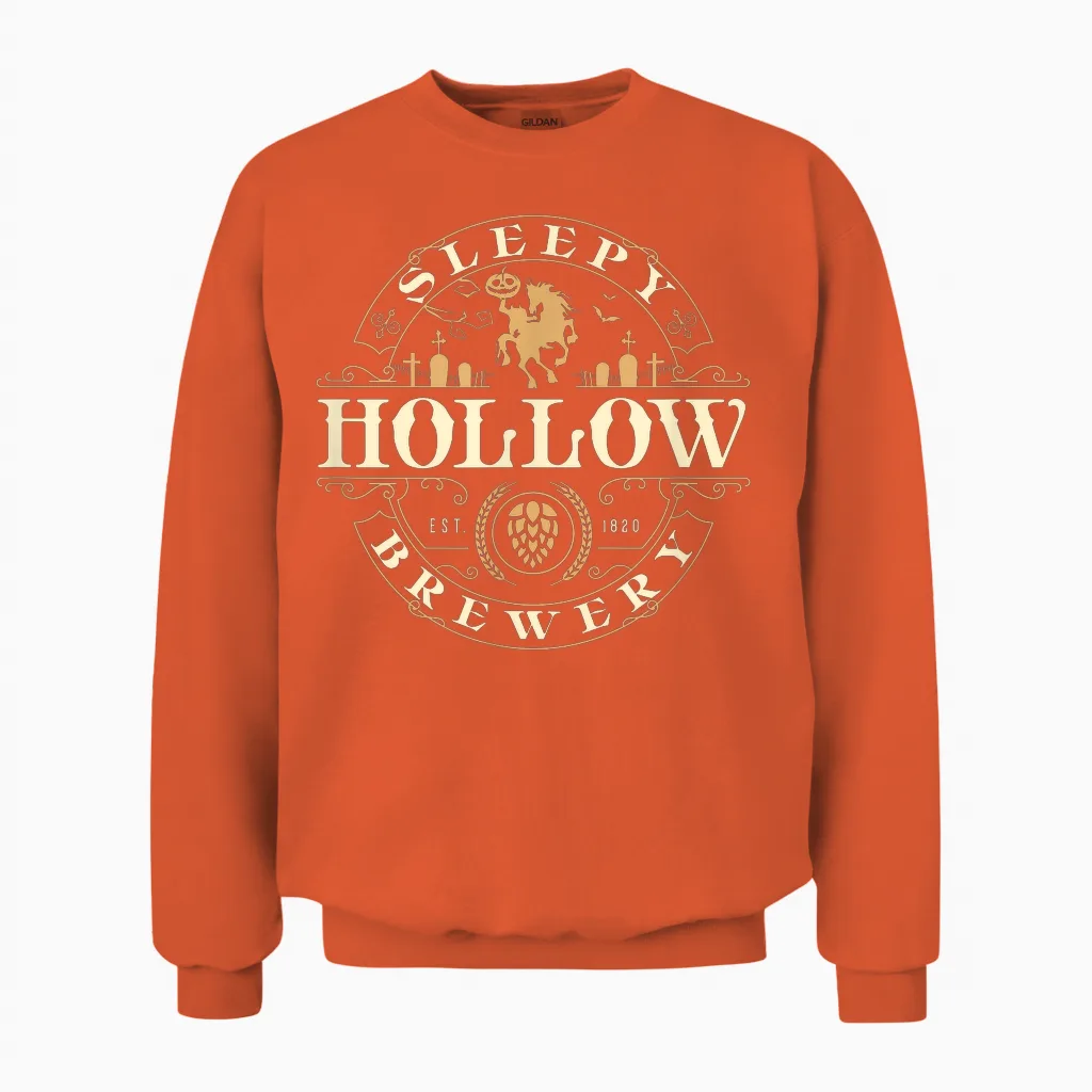 Sleepy Hollow Brewery Inn Halloween Salem Party Headless Unisex Sweatshirt in Orange