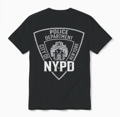 Nypd New York Police Department Us Blue Lined T-Shirt, Black, S Unisex T-Shirt - Black