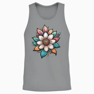Wild Flower Unisex Tank Top - Sport Grey