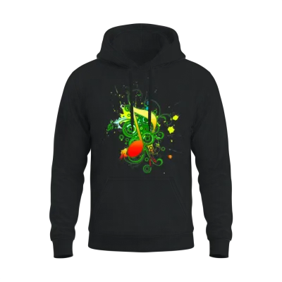 Music Note Unisex Hoodie - Black