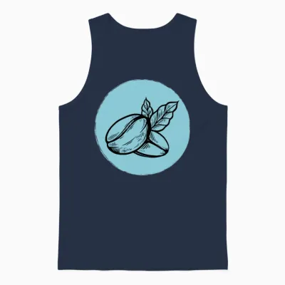 Coffee Bean Unisex Tank Top - Navy