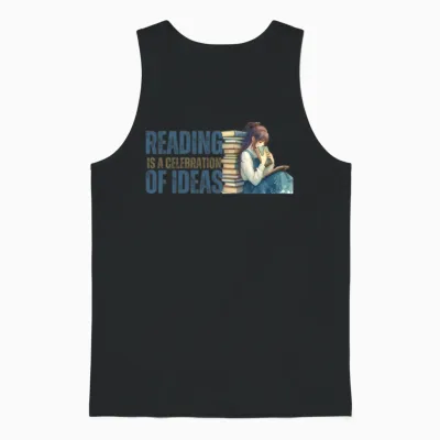 Immerse in Literary Bliss: a Book Lover’s Journey Unisex Tank Top - Black