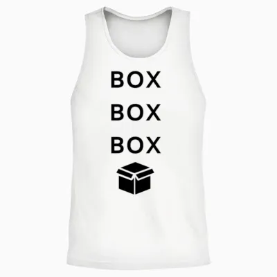 Box F1 Funny Unisex Tank Top - White