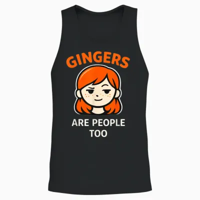 Gingers Are People Too Funny Rousse Humour Unisex Tank Top - Black