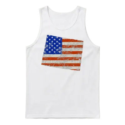 Wyoming Home Usa Flag Gift Unisex Tank Top - White