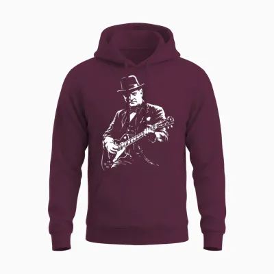 Winston Churchill Guitare Manche Longue Unisex Hoodie - Maroon