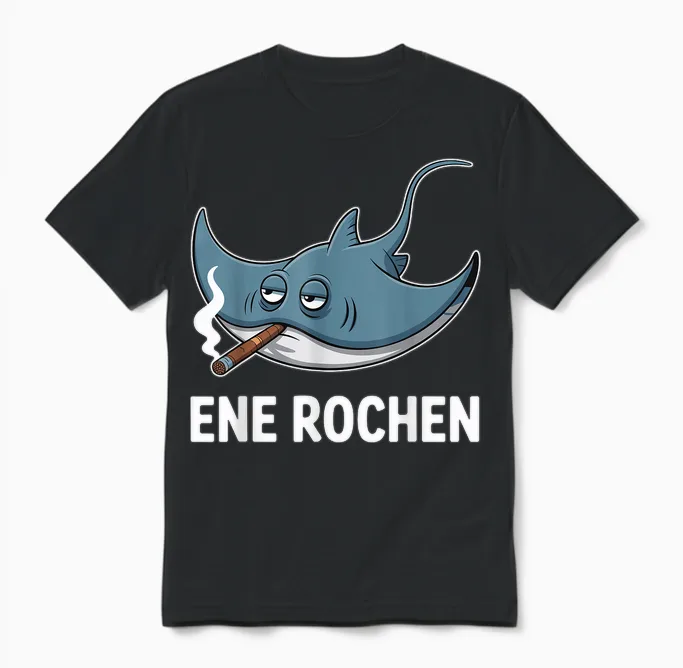 Ene Rochen Raucher Saying Cigarette Funny Smoking Unisex T-Shirt in Black