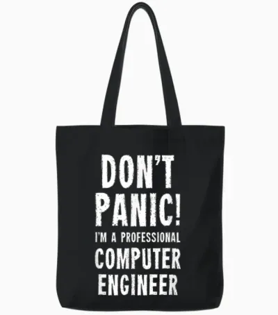 Computer Engineer Tote Bags - Black