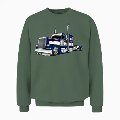 Truck Blue Unisex Sweatshirt - Military Green