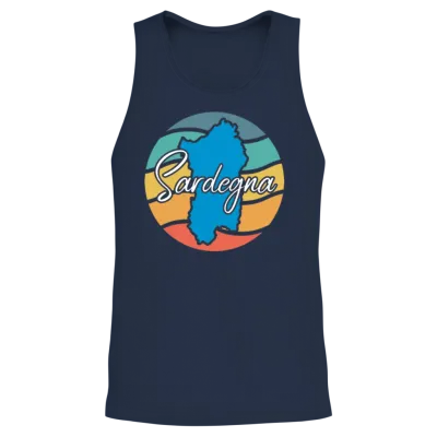 Retro Sardegna Unisex Tank Top - Navy