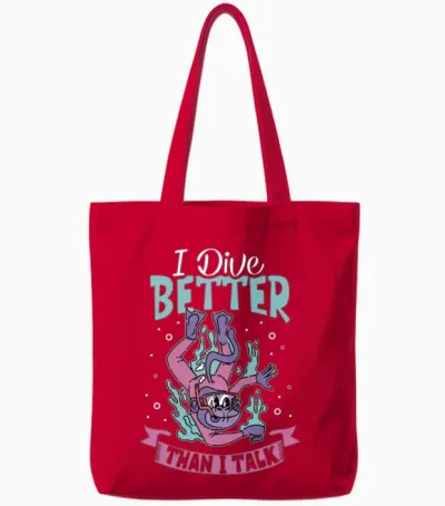 Scuba Diver Scuba Diving Gift Idea Tote Bags - Red