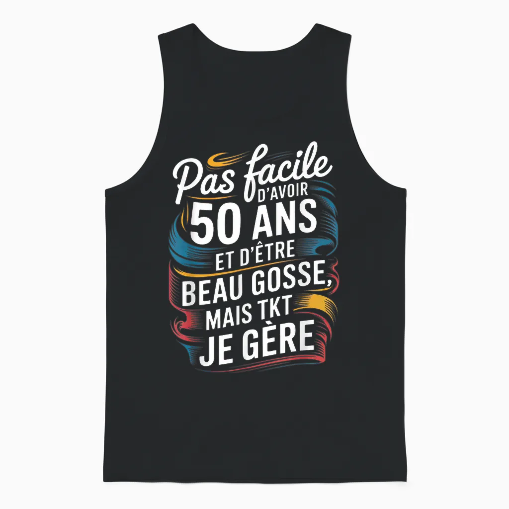 50 Years Funny 50th Birthday Gift Joke Funny T-Shirt, Black, S Unisex Tank Top in Black