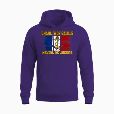 Charles De Gaulle R91 Nuclear Aircraft Carrier Father Grandfather Unisex Hoodie - Purple