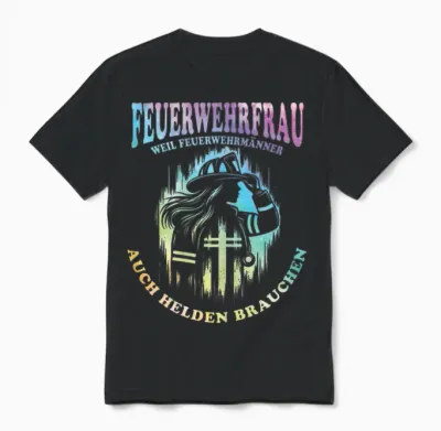 Feuerwehrfrau Weil Feuerwehrmänner Auch Helden Brauchen Unisex T-Shirt - Black