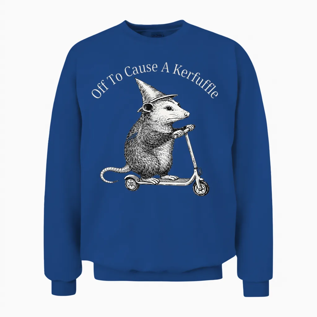 Possum off to Cause a Kerfuffle Unisex Sweatshirt in Royal
