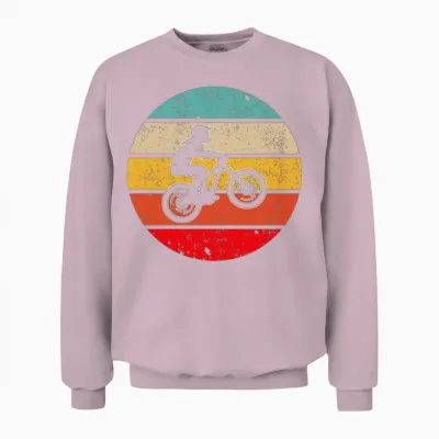 Mountainbike Retro Unisex Sweatshirt - Light Pink