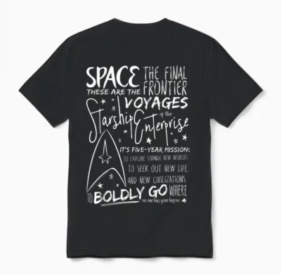 Star Trek Original Series Handwritten Speech Graphic Unisex T-Shirt - Black