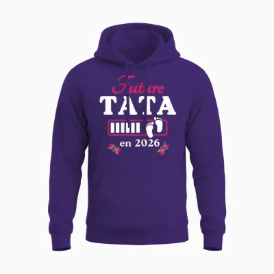 Tata in 2026 Announcement Pregnancy Future Tata Coming Soon 2026 Unisex Hoodie - Purple