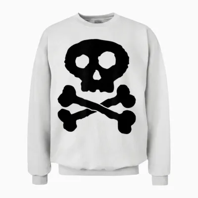 Süßer Totenkopf Piratenschädel Pirat Schädel Jungen Junge Unisex Sweatshirt - White