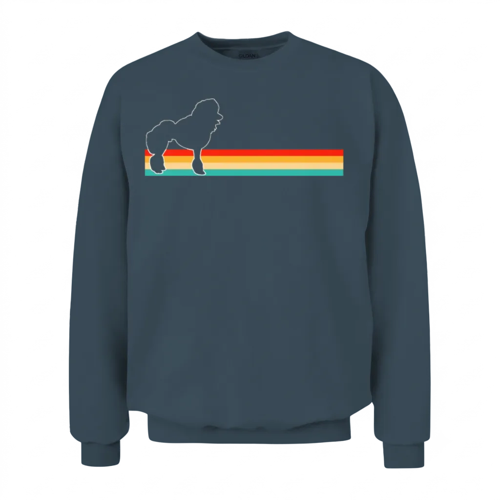 Poodle Retro Unisex Sweatshirt - Dark Heather