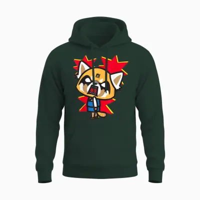 Aggretsuko Rage Face Unisex Hoodie - Forest