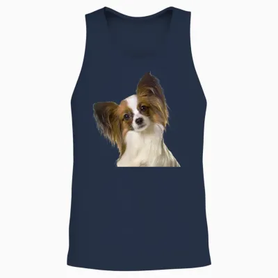 Chien Papillon Race Mignon Chien Papillon Unisex Tank Top - Navy
