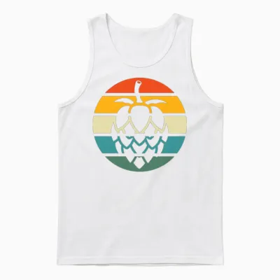 Cool Beer Hops Retro Unisex Tank Top - White
