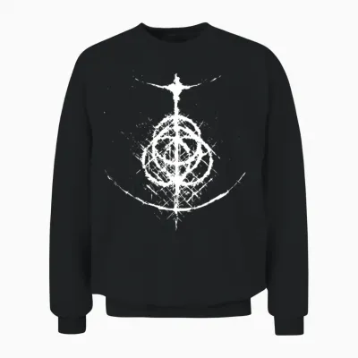 Elden Ring Logo Grunge Unisex Sweatshirt - Black