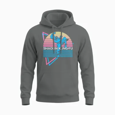 Kung Fu Retro Unisex Hoodie - Graphite Heather
