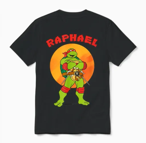 Mademark X Teenage Mutant Ninja Turtles - Raphael Standing Tall Unisex T-Shirt in Black