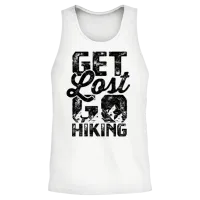 Get Lost, Go Hiking - Hiking Unisex Tank Top - White – 2