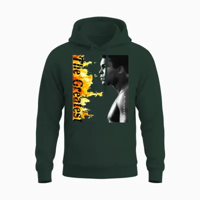 Great Moment Store Muhammad Ali T-Shirt, Unisex Erwachsene, Schwarz, S, Kurzarm, Unisex Hoodie - Forest