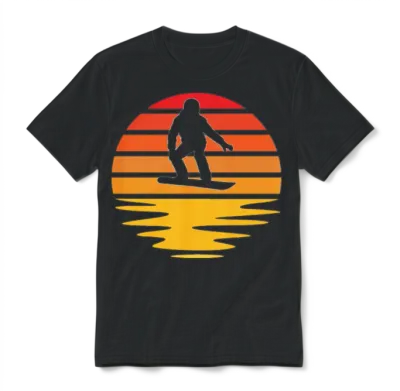 Snowboarding Retro Unisex T-Shirt - Black