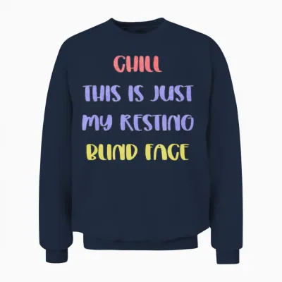 Resting Blind Face Unisex Sweatshirt - Navy