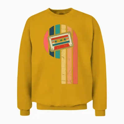 Retro Mixtape Cassette Retro 80s 90s Unisex Sweatshirt - Gold