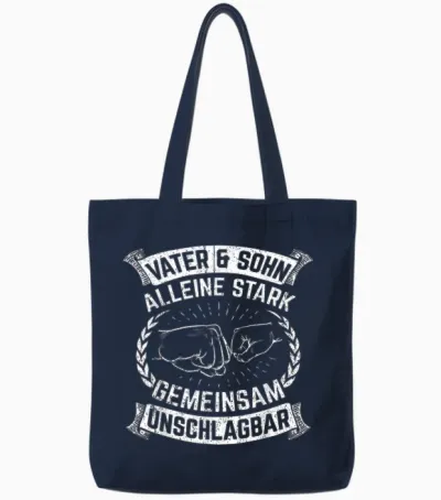 Vater & Sohn Alleine Stark Gemeinsam Unschlagbar Vater Tote Bags - Navy