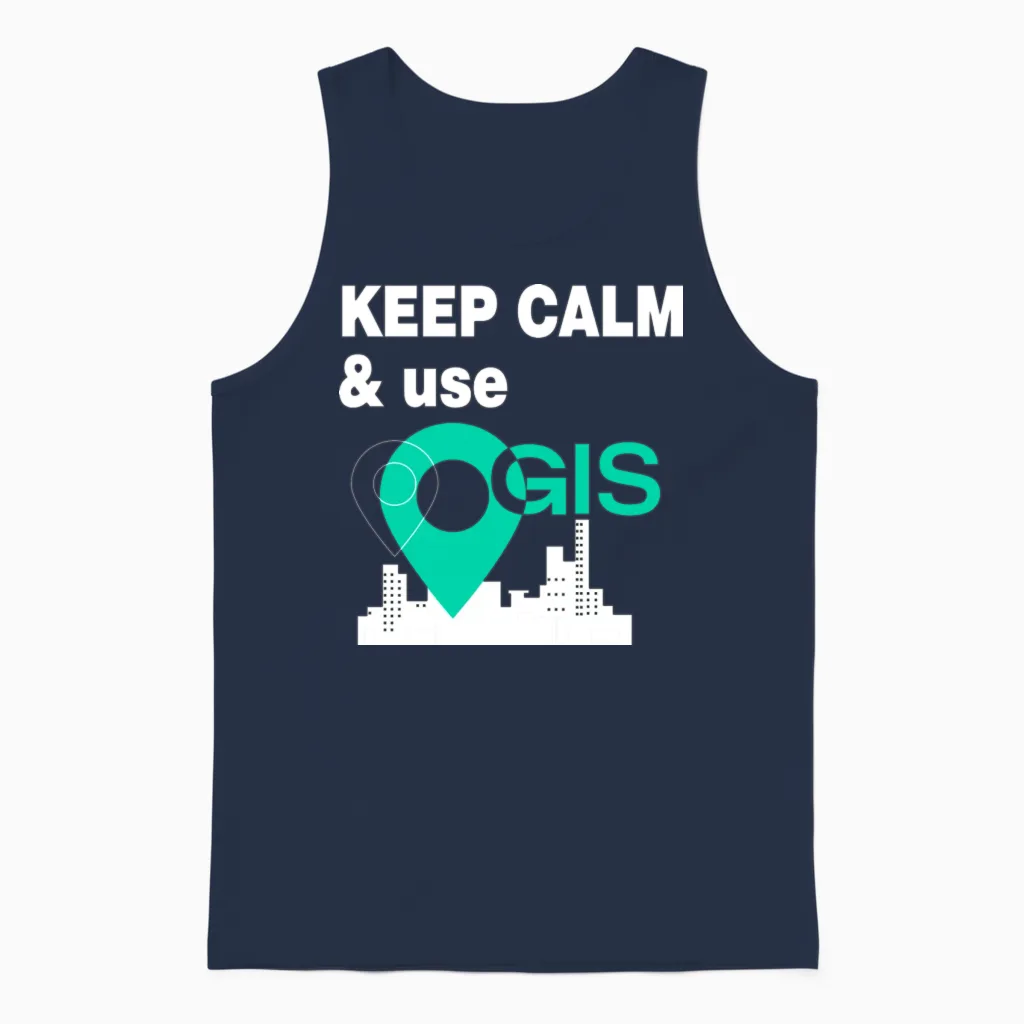 Gis Geographic Information System Unisex Tank Top in Navy