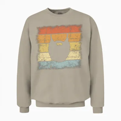 Beard Retro Design Unisex Sweatshirt - Sand