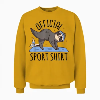 Sportshirt Fitnessshirt Fitness Damen Herren Kinder Faultier Unisex Sweatshirt - Gold