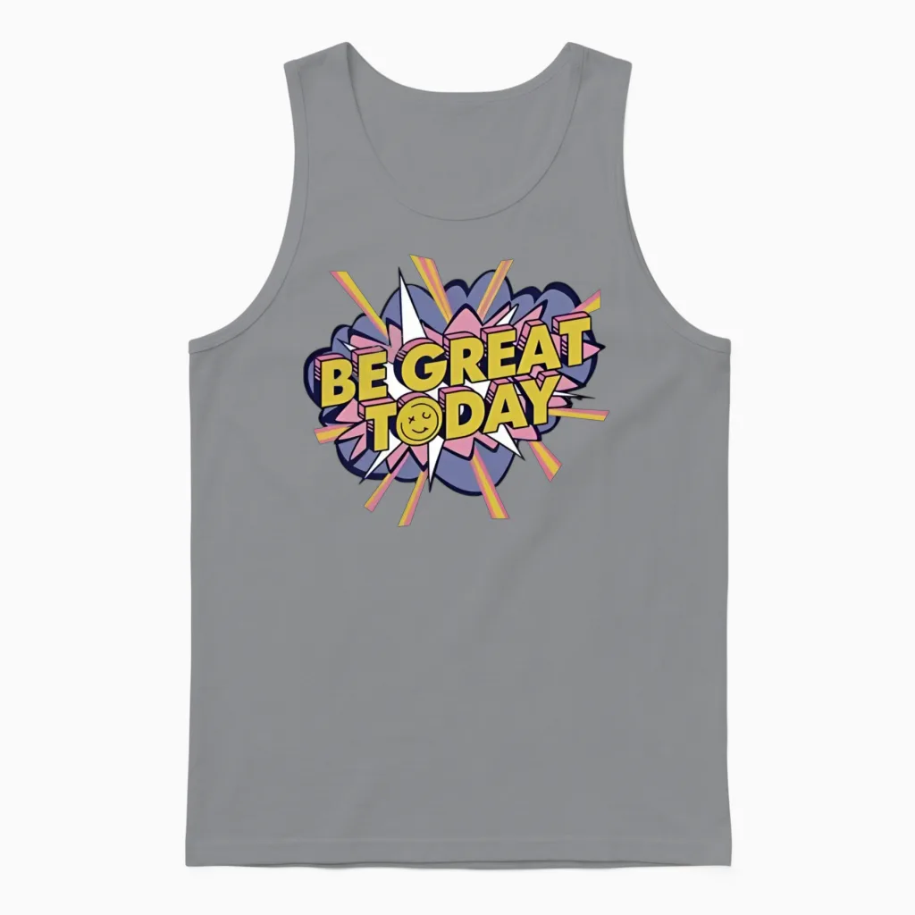 George Kittle Wearing Be Great Today Unisex Tank Top in Sport Grey